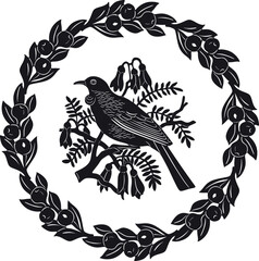illustration of a bird and frame