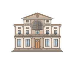 DRAWING OF HISTORICAL BUILDINGS OF VENICE, ANCIENT ITALIAN ARCHITECTURE IN GOTHIC AND NEOCLASSIC STYLE