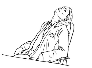  Überarbeitete Ärztin beim Ausruhen im Krankenhaus