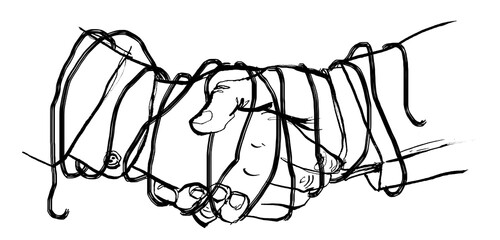 Vereinbarung zwischen Business Partnern mit Handschlag