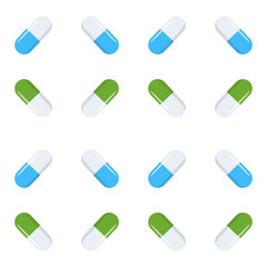 Pill flat icon isolated on white background.