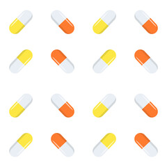Pill flat icon isolated on white background.