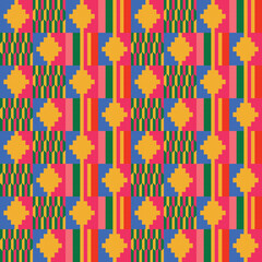 African vector kente traditional fabric from Ghana