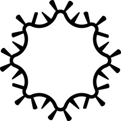 Bacterium, virus, germ line icon. 