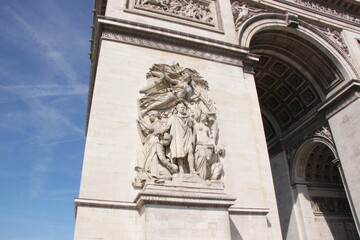 Fototapeta na wymiar detail view of The Arc de Triomphe, Paris, France