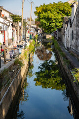 Fototapeta na wymiar Pingjiang Road area canal system, Suzhou, China