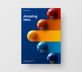 Premium poster vector design template. Isolated realistic balls company identity illustration.