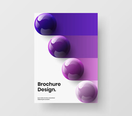 Unique 3D spheres presentation layout. Isolated cover A4 vector design concept.