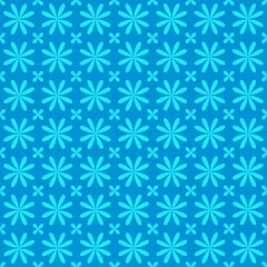 seamless pattern with blue sky flowers