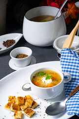 Delicious Old Polish caraway soup with cream