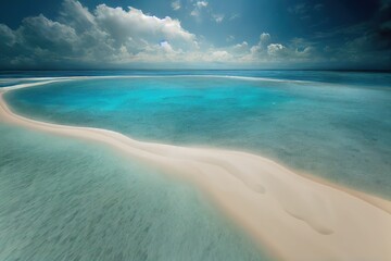 Obraz premium A Beautiful island with white sands in the morning of a calm weather. 