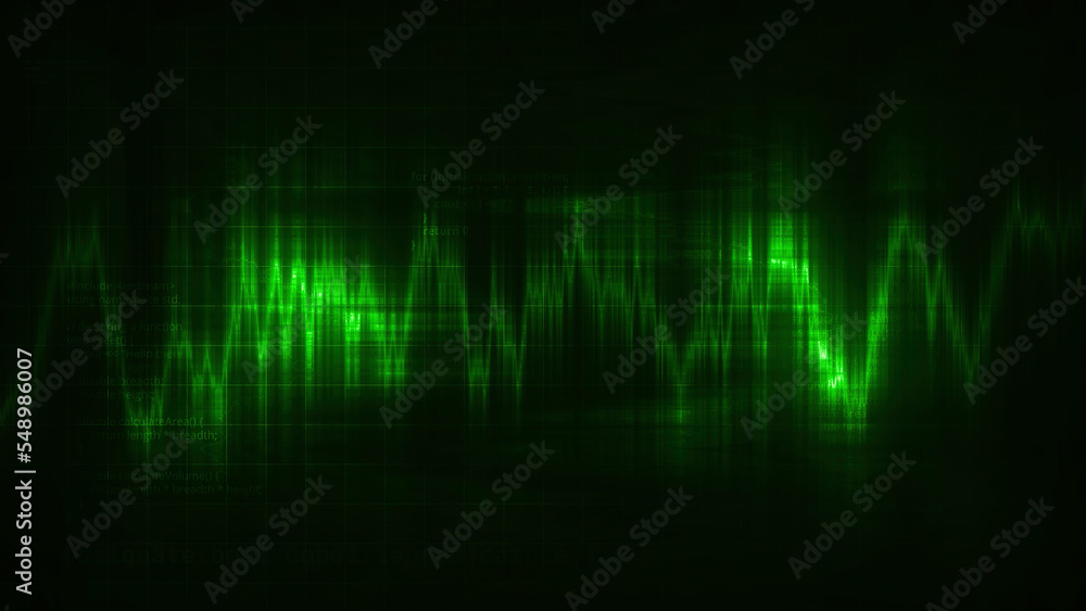 Aufkleber moving wave line with radiance. motion. shining line moves in wave oscillations. straight line with 