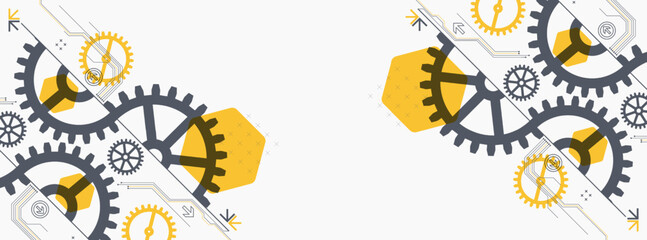 Abstract technology background. Cogwheels ART theme. Vector illustration