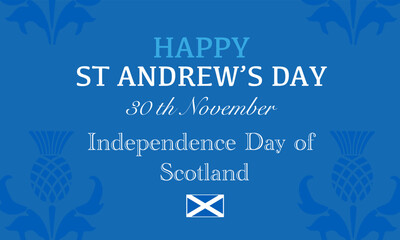 St. Andrew's day - National holiday in Scotland. Template for invitation, poster, flyer, banner, flag of Scotland. Vector illustration