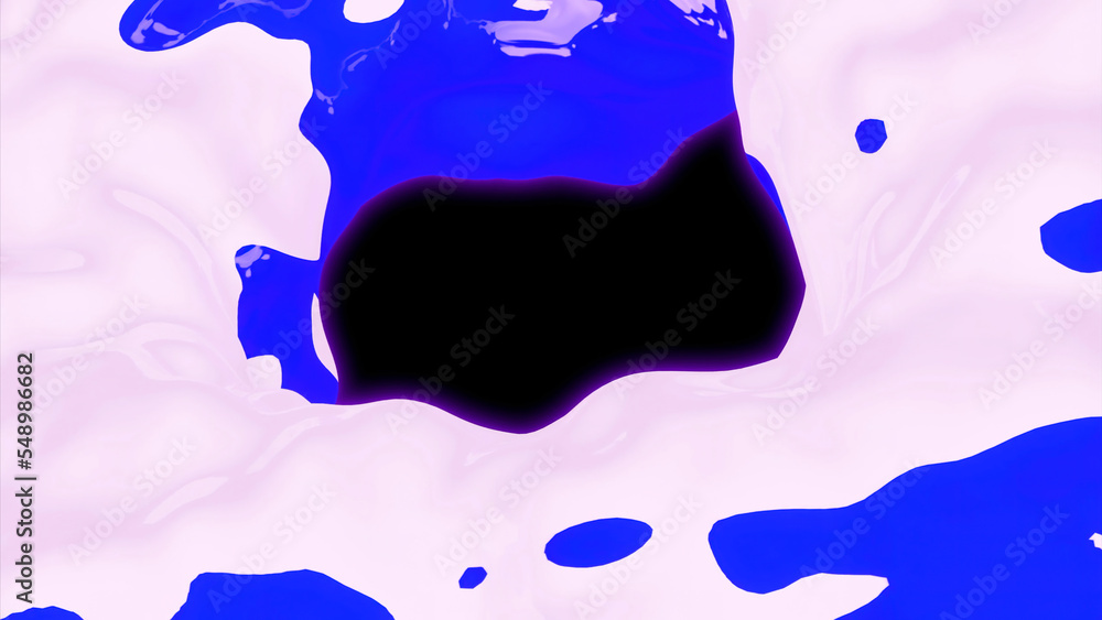 Poster green and pink blob. design.bright pieces of paint in animation blurring in different directions in 