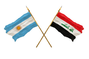 Background for designers. National Day. 3D model National flags Argentine and Iraq