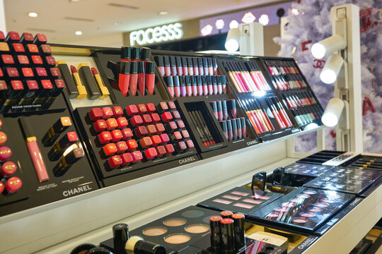 HONG KONG - CIRCA DECEMBER, 2019: Chanel Personal Care Products On Display At Harbour City Shopping Centre.