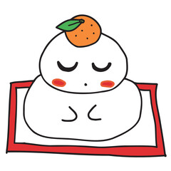 新年のあいさつをする鏡餅