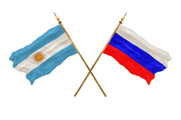 Background for designers. National Day. 3D model National flags Argentine and Russia