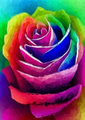 Fototapeta na wymiar art color of rose flower 