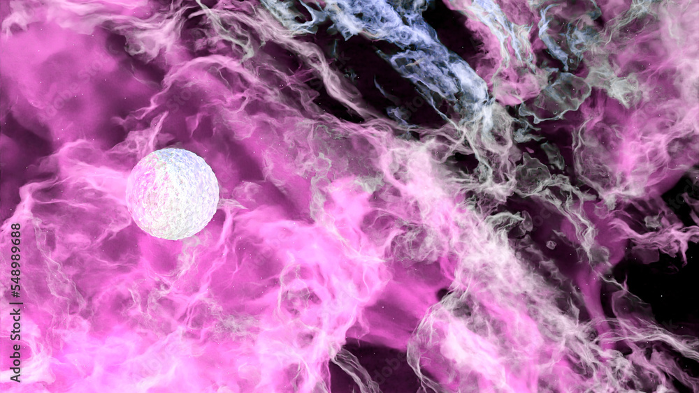 Aufkleber flying in space through stars and gas cloud with cosmic nebulas. design. abstract scientific backgro