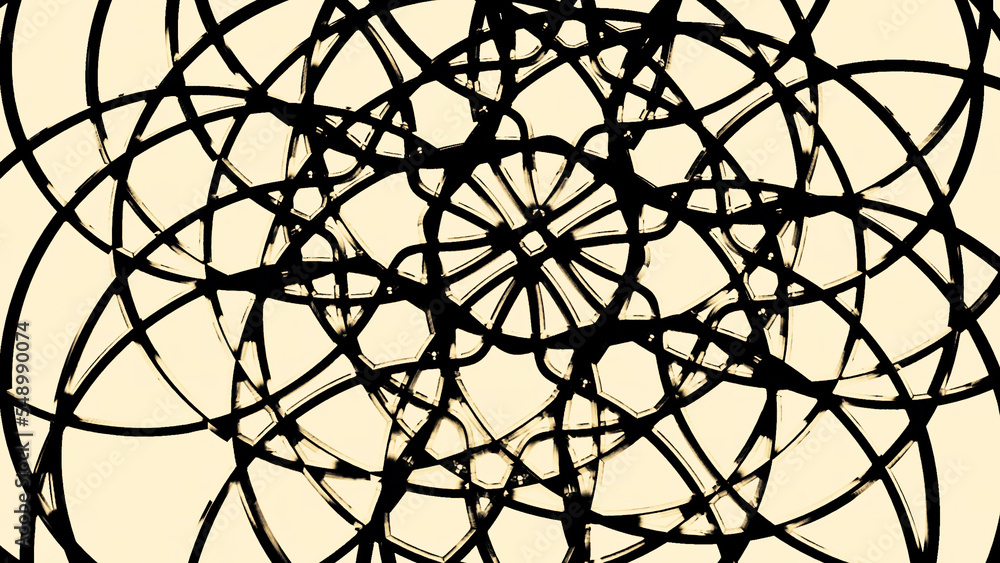 Poster linear pattern with hypnotic effect. design. abstract floral pattern of moving lines on white backgr