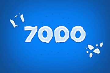 7000 subscribers celebration greeting banner with water Design