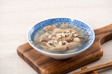 Four Tonics Soup. Delicious traditional Chinese herb flavor food.