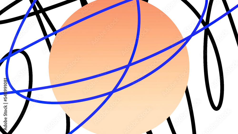 Poster animation with moving lines and circle to insert. motion. beautiful background with 3d animation and