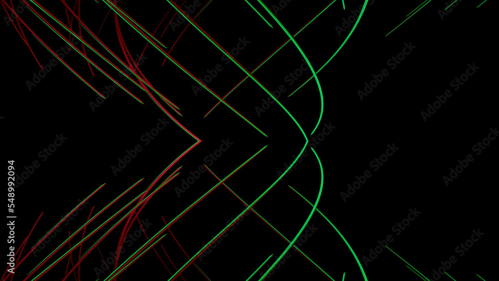 Aufkleber bright multicolored thin rays . design. the black background and the lines appearing in the animatio