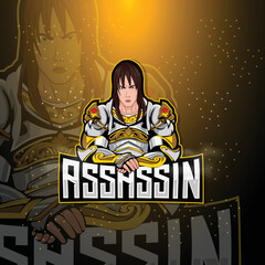 Assassin gaming esport mascot logo desiign
