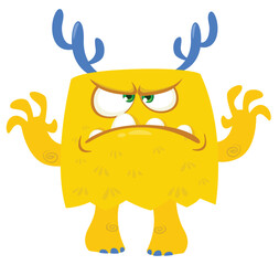 Funny cartoon monster character. Halloween design. Vector illustration of alien character