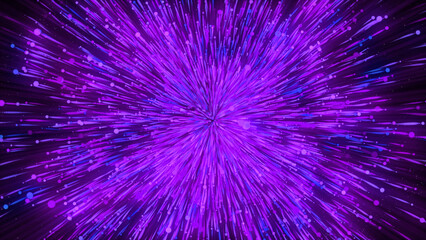 Purple background. Motion.Bright little lines that are sucked into the footage in the animation.