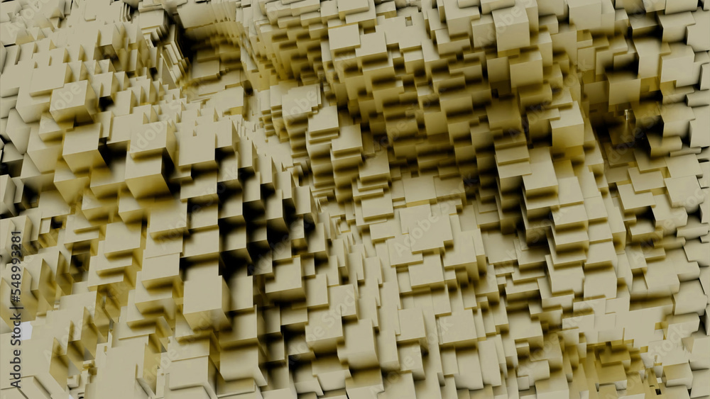 Poster cube particules abstract background, rippling fast 3d texture. design. abstract cube waves in endles