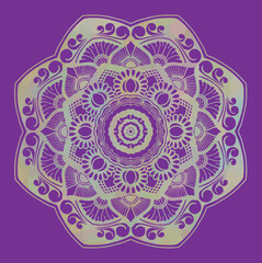 Mandala pattern in pastel colors on color background. For yoga, poster, meditation, banner, wallpaper, card.