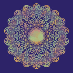 Mandala pattern in pastel colors on color background. For yoga, poster, meditation, banner, wallpaper, card.