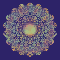Mandala pattern in pastel colors on color background. For yoga, poster, meditation, banner, wallpaper, card.