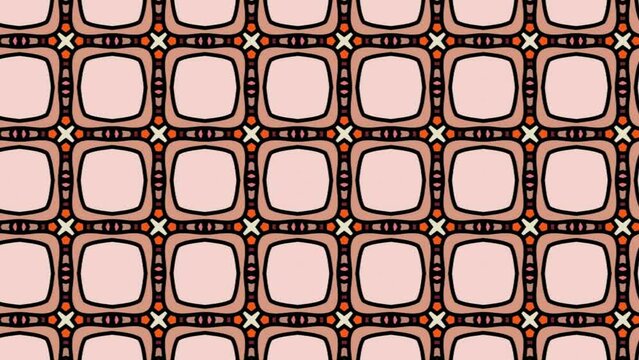 Loop video of seamless pattern with grey and white colored patchwork tiles
