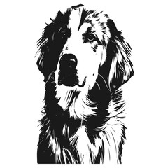 retriever vector hand drawn vector black and white
