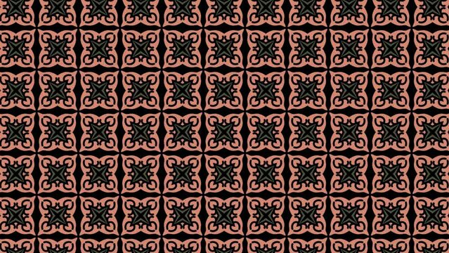 Abstract background with ornamental seamless patterns slide. Panning
