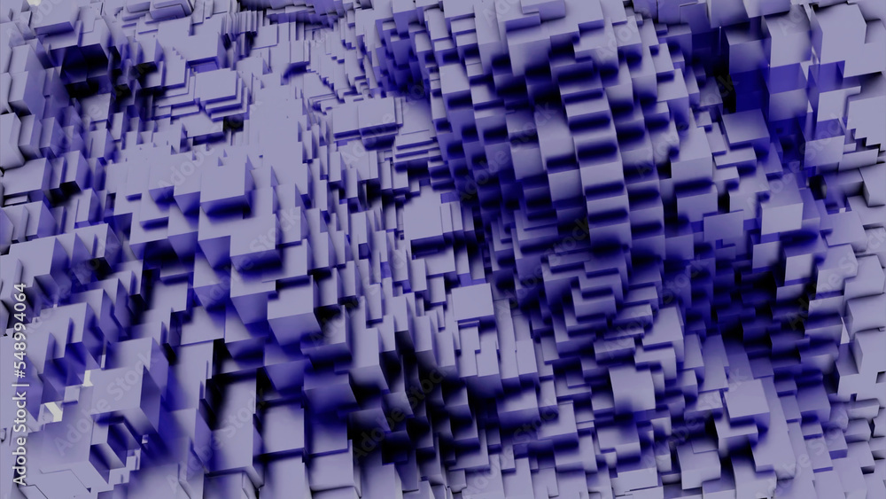 Poster cube particules abstract background, rippling fast 3d texture. design. abstract cube waves in endles