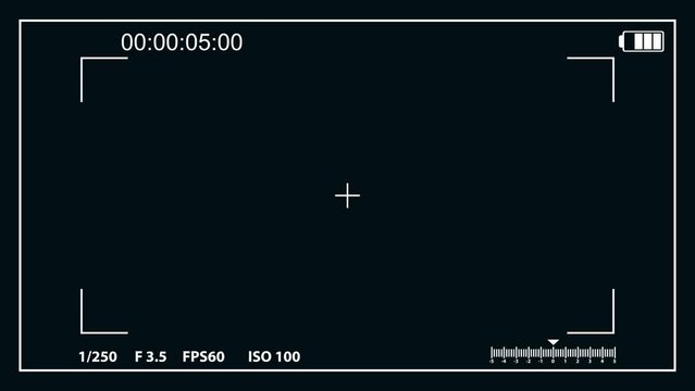 Interface viewfinder digital photo video camera type 6. Widescreen with ui element snapshot mode time indicator. Cam viewfinder screen. Focusing screen.