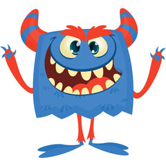 Funny cartoon monster character. Halloween design. Vector illustration of alien character