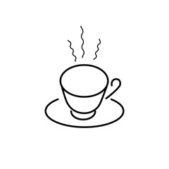 Coffee cup vectorized simple line icon.