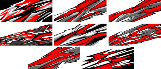 Side body graphic sticker set. Abstract racing design concept. Car decal wrap design for motorcycle, boat, truck, car, boat and more. Vector eps 10.