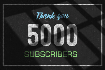 5000 subscribers celebration greeting banner with Chalk Design