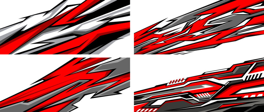 Side body graphic sticker set. Abstract racing design concept. Car decal wrap design for motorcycle, boat, truck, car, boat and more. Vector eps 10.