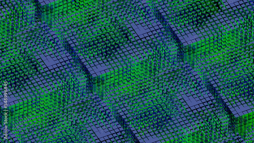 Poster abstract technological background with the visualization of artificial intelligence working process.