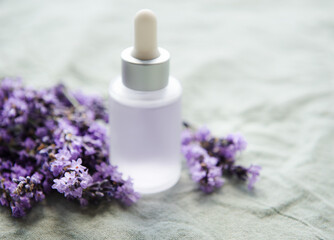 Obraz na płótnie Canvas Aromatherapy lavender bath salt and massage oil