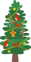 Obraz na płótnie Canvas Christmas Fir Tree with Ornaments 
